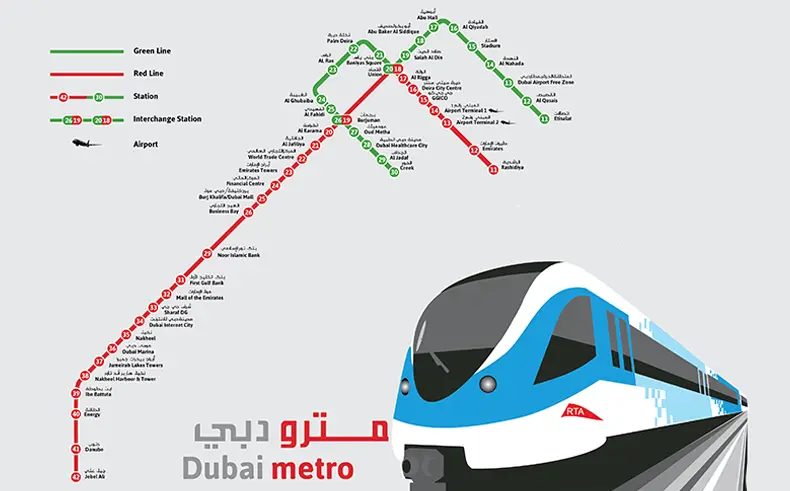 نقشه‌ی متروی دبی