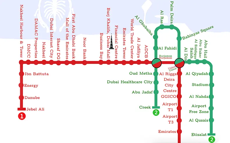 ایستگاه‌های متروی دبی