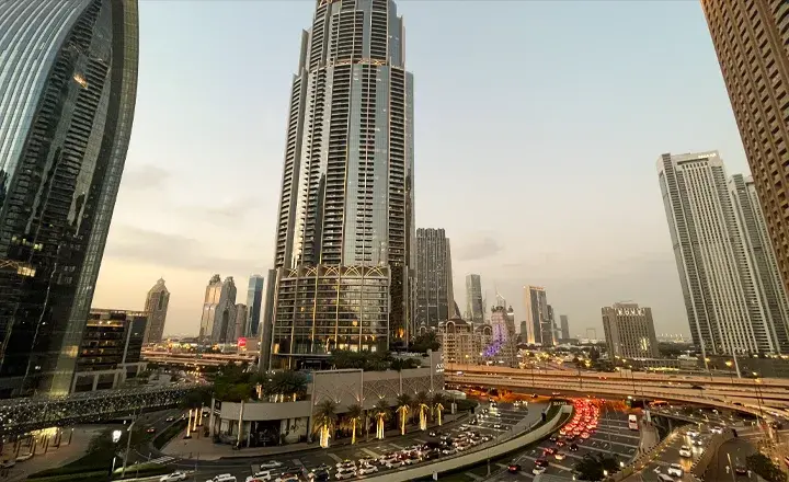 The view of the city of Dubai