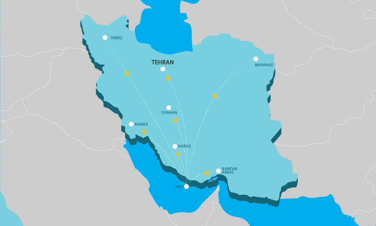 پرواز به کیش از شهرهای مختلف ایران