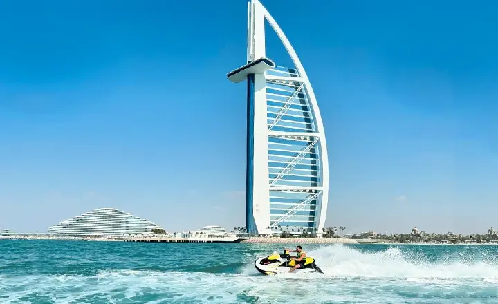 Burj Al-Arab view While Jet skiing in Dubai