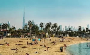 Relaxing at La Mer beach in Dubai