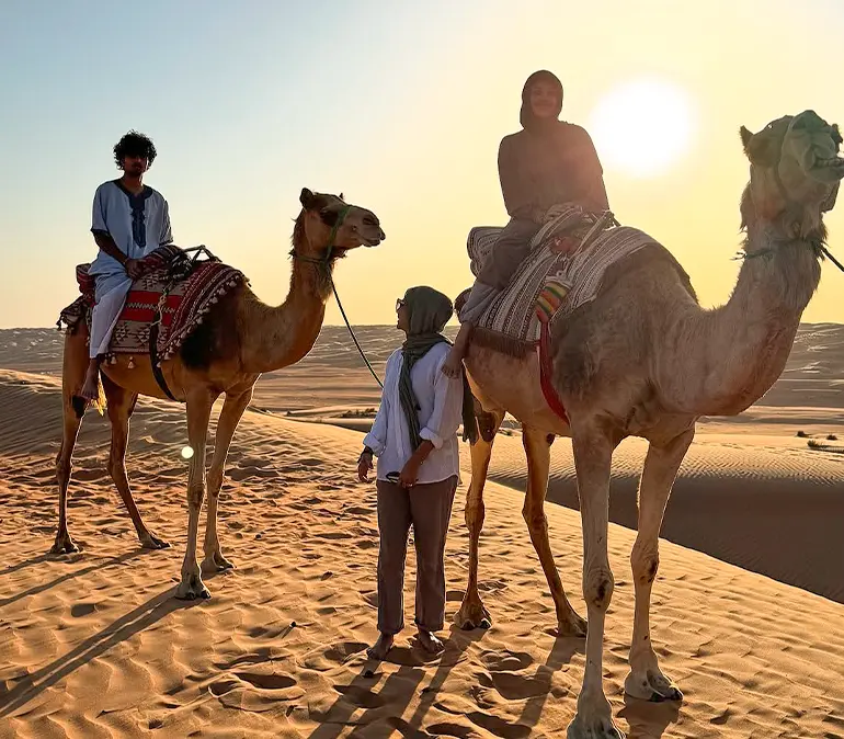Camel riding in the Wahiba Sands