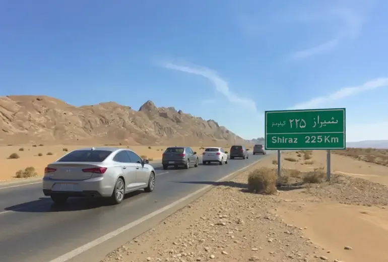 فاصله تهران تا شیراز با ماشین شخصی​