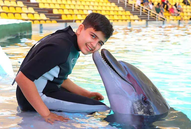 پارک دلفین در نزدیکی ساحل مرجان کیش