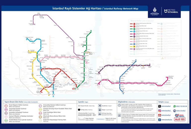 مترو استانبول روی نقشه