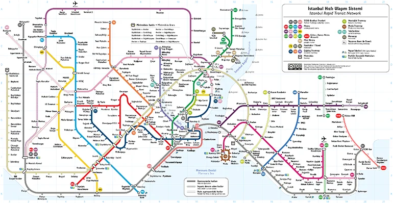 نقشه مترو استانبول ۲۰۲۵