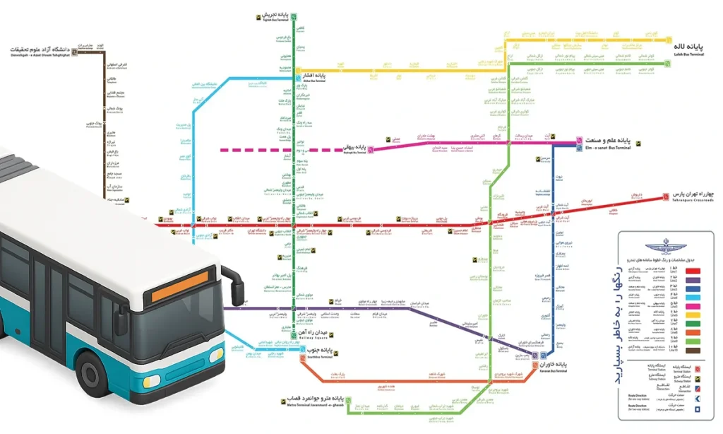 نقشه بی آر تی تهران