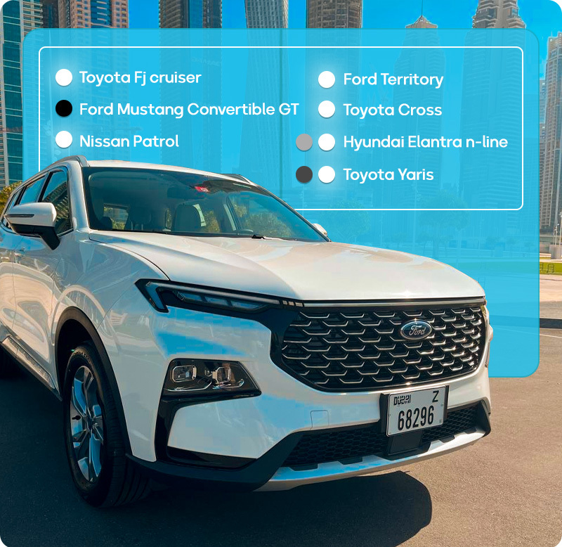 What car should we rent for car photography in Dubai?