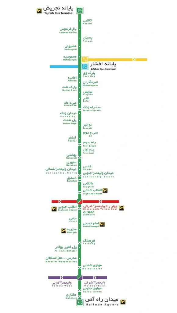 خط 7 نقشه بی آر تی تهران