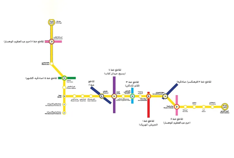 نقشه مترو تهران جدید؛ خط 4