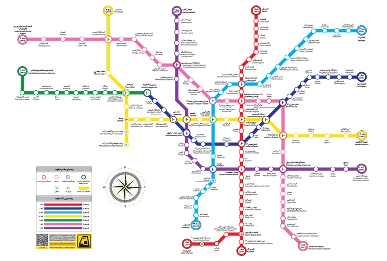 نقشه مترو تهران جدید