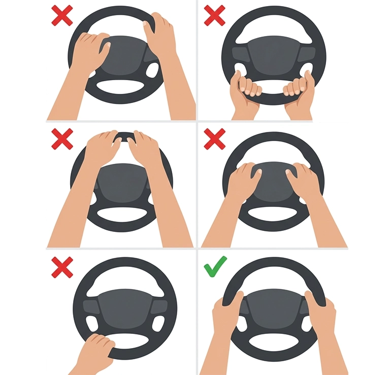 کنترل فرمان از نکات رانندگی برای مبتدی‌ها