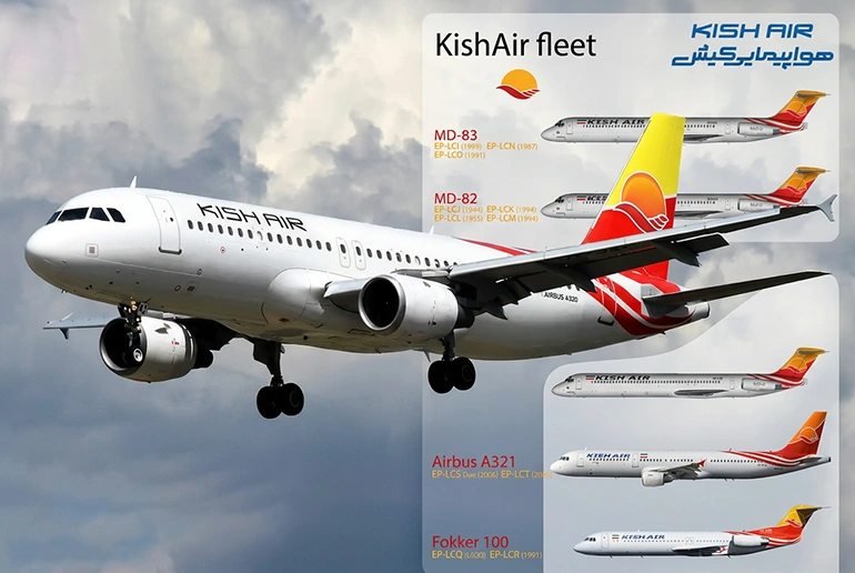 شرکت هواپیمایی کیش ایر از بهترین شرکت های هواپیمایی ایران