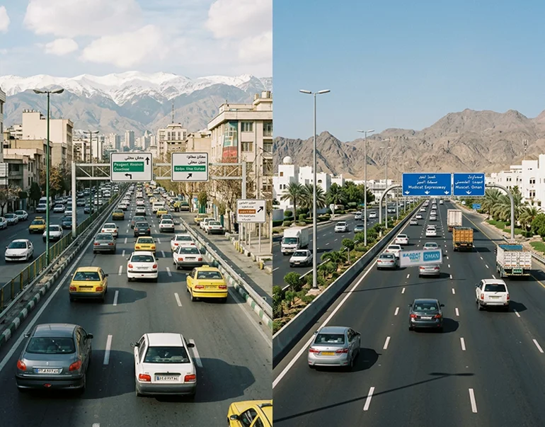 تفاوت قوانین رانندگی عمان و ایران