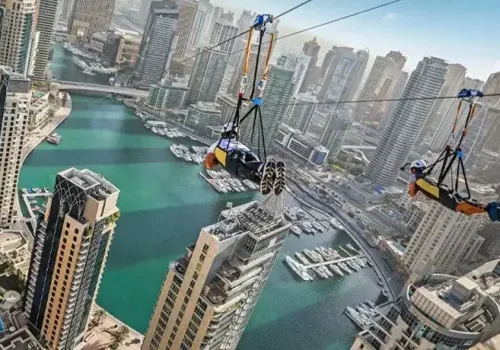 زیپ لاین یکی از تفریحات دبی