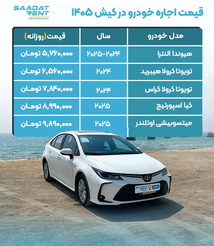 اجاره خودرو در کیش