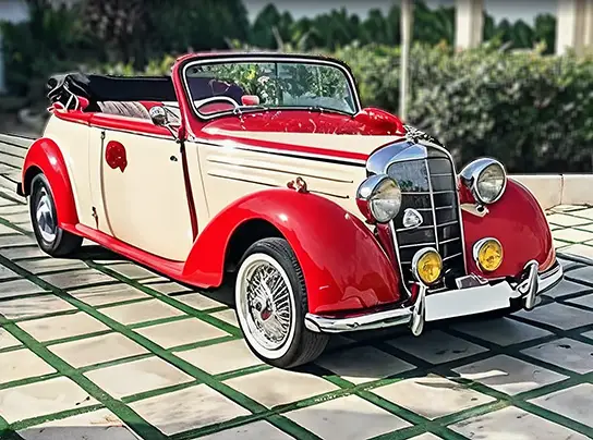 اجاره ماشین عروس بنز کروک قرمز و کرم