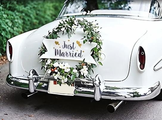 گل آرایی ماشین عروس طرح شیکا