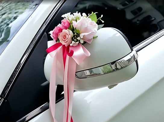 گل آرایی ماشین عروس مدل روژا