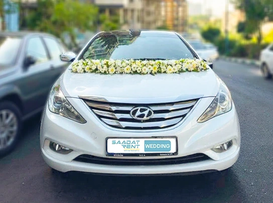 گل آرایی ماشین عروس طرح اسکارلت