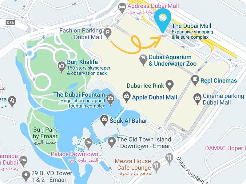 Dubai mall map