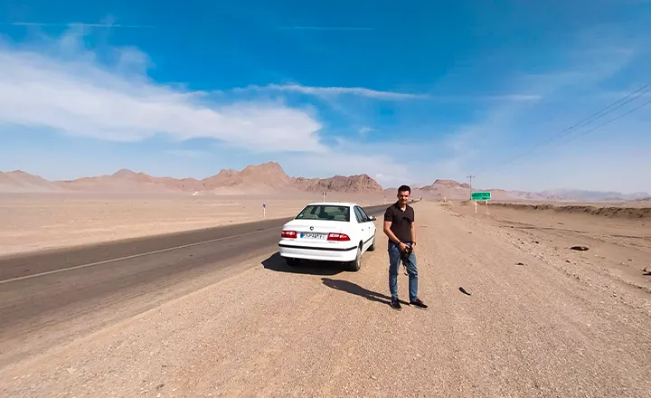 road trip with a rental car in Iran