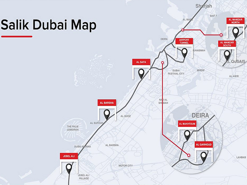 نقشه مسیرهای سالک در دبی