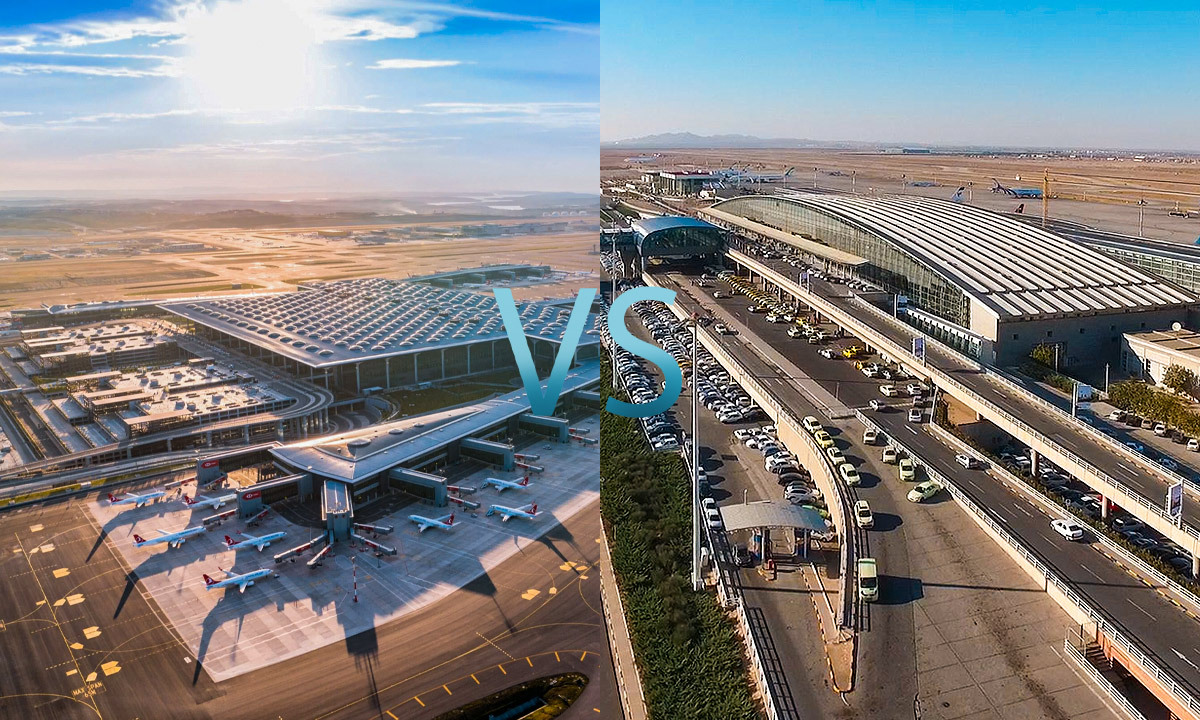 مقایسه فرودگاه امام خمینی با فرودگاه‌های بین‌المللی استانبول