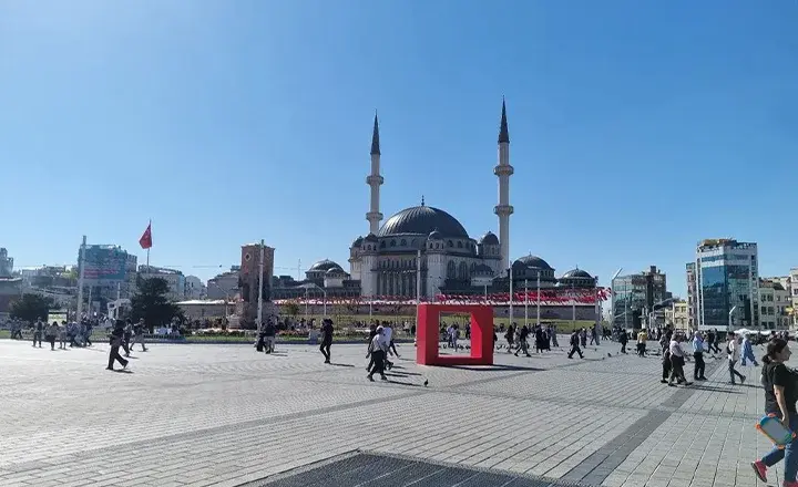 Walking on Taksim Square
