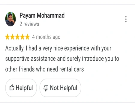 اسکرین شات5 از تجربه افراد درباره اجاره خودرو در دبی در Google Reviews